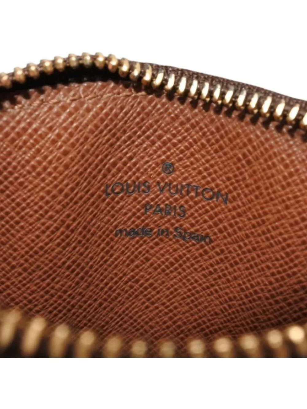Louis Vuitton Porte Monnaie Ring Coin Purse Gold Brown